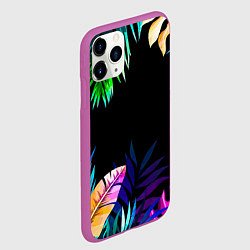 Чехол iPhone 11 Pro матовый Тропическая Ночь, цвет: 3D-фиолетовый — фото 2