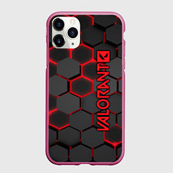 Чехол iPhone 11 Pro матовый Valorant, цвет: 3D-малиновый