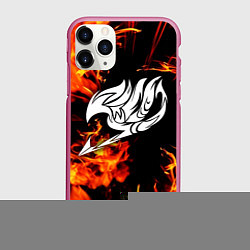 Чехол iPhone 11 Pro матовый FAIRY TAIL ХВОСТ ФЕИ, цвет: 3D-малиновый