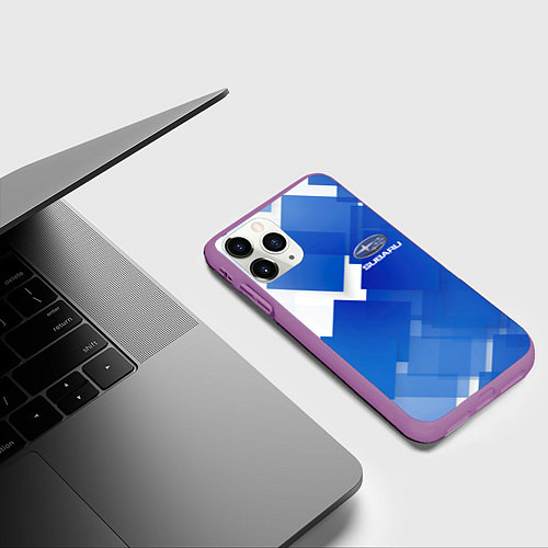 Чехол iPhone 11 Pro матовый SUBARU / 3D-Фиолетовый – фото 3