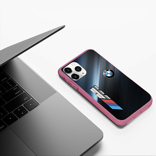 Чехол iPhone 11 Pro матовый BMW / 3D-Малиновый – фото 3