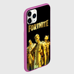 Чехол iPhone 11 Pro матовый FORTNITE GOLD SQUAD, цвет: 3D-фиолетовый — фото 2