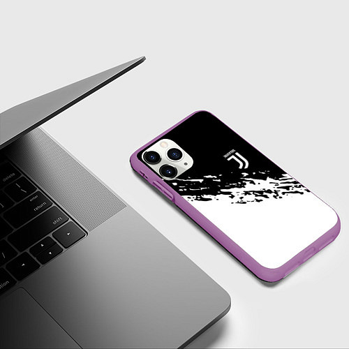 Чехол iPhone 11 Pro матовый JUVENTUS / 3D-Фиолетовый – фото 3