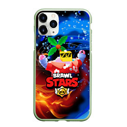 Чехол iPhone 11 Pro матовый BRAWL STARS SPROUT СПРАУТ, цвет: 3D-салатовый