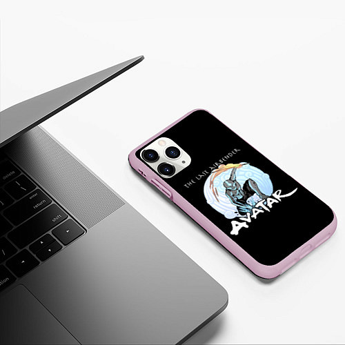 Чехол iPhone 11 Pro матовый Аватар Легенда об Аанге / 3D-Розовый – фото 3