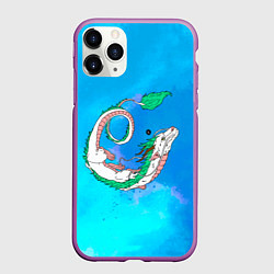 Чехол iPhone 11 Pro матовый Унесенные призраками Хаку, цвет: 3D-фиолетовый