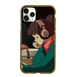 Чехол iPhone 11 Pro матовый STUDY GIRL, цвет: 3D-коричневый