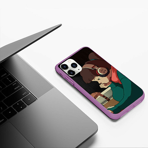 Чехол iPhone 11 Pro матовый STUDY GIRL / 3D-Фиолетовый – фото 3