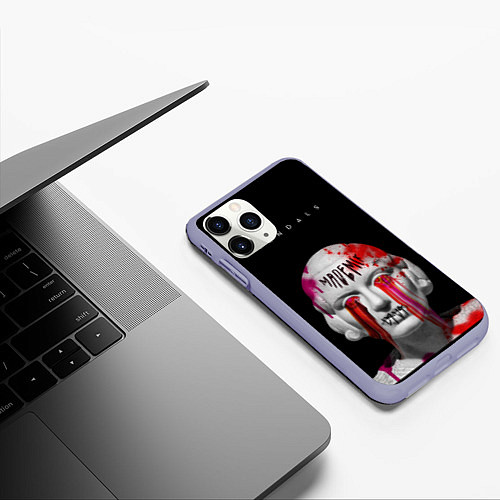 Чехол iPhone 11 Pro матовый Вандалы арт / 3D-Светло-сиреневый – фото 3