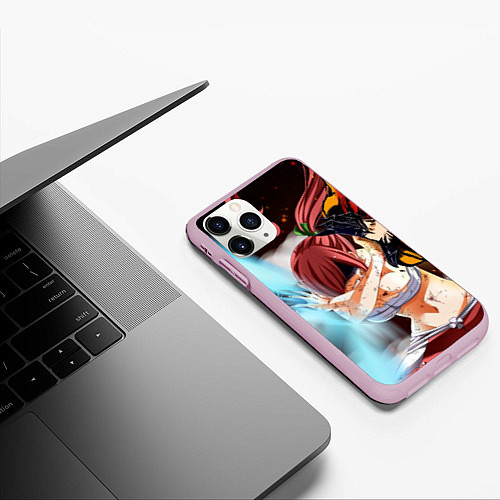 Чехол iPhone 11 Pro матовый FAIRY TAIL ХВОСТ ФЕИ / 3D-Розовый – фото 3