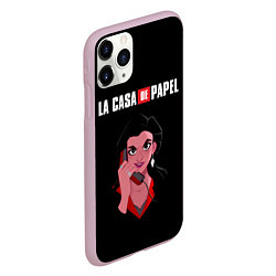 Чехол iPhone 11 Pro матовый БУМАЖНЫЙ ДОМ, цвет: 3D-розовый — фото 2