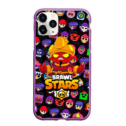 Чехол iPhone 11 Pro матовый BRAWL STARS EVIL GENE ДЖИН, цвет: 3D-фиолетовый