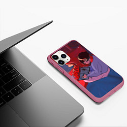 Чехол iPhone 11 Pro матовый Коронавирус, цвет: 3D-малиновый — фото 2