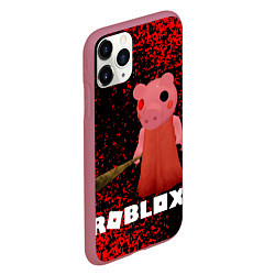 Чехол iPhone 11 Pro матовый Roblox Piggy, цвет: 3D-малиновый — фото 2