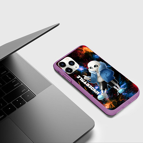 Чехол iPhone 11 Pro матовый UNDERTALE АНДЕРТЕЙЛ / 3D-Фиолетовый – фото 3