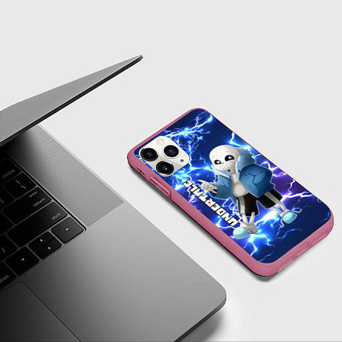 Чехол iPhone 11 Pro матовый UNDERTALE АНДЕРТЕЙЛ / 3D-Малиновый – фото 3