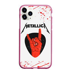 Чехол iPhone 11 Pro матовый METALLICA Z, цвет: 3D-малиновый