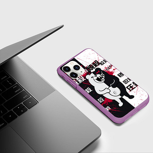 Чехол iPhone 11 Pro матовый Monokuma / 3D-Фиолетовый – фото 3