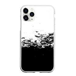 Чехол iPhone 11 Pro матовый Узоры линии черный белый чб, цвет: 3D-белый