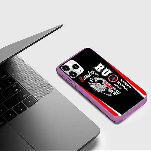 Чехол iPhone 11 Pro матовый Самбо / 3D-Фиолетовый – фото 3