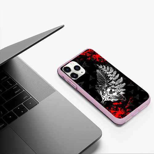 Чехол iPhone 11 Pro матовый THE LAST OF US 2 ТАТУ ЭЛЛИ / 3D-Розовый – фото 3