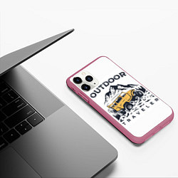 Чехол iPhone 11 Pro матовый Путешественник Z, цвет: 3D-малиновый — фото 2