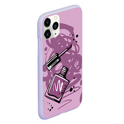 Чехол iPhone 11 Pro матовый Лак для ногтей, цвет: 3D-светло-сиреневый — фото 2