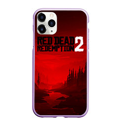 Чехол iPhone 11 Pro матовый Red Dead Redemption 2, цвет: 3D-сиреневый