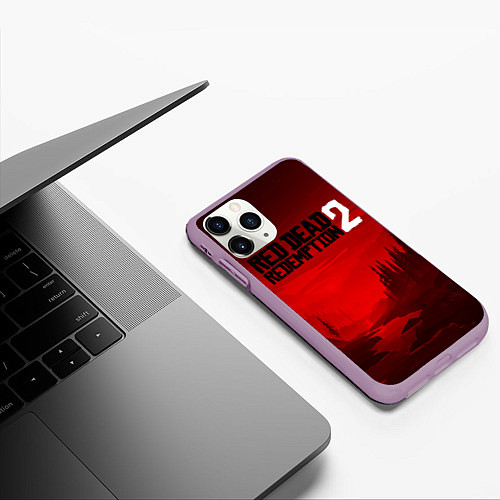 Чехол iPhone 11 Pro матовый Red Dead Redemption 2 / 3D-Сиреневый – фото 3