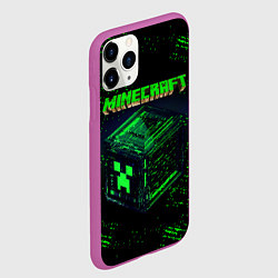 Чехол iPhone 11 Pro матовый MINECRAFT, цвет: 3D-фиолетовый — фото 2