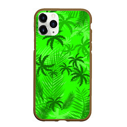 Чехол iPhone 11 Pro матовый ПАЛЬМЫ ЛЕТО TROPICAL, цвет: 3D-коричневый