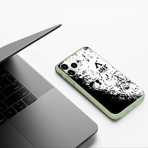 Чехол iPhone 11 Pro матовый Apex Legends / 3D-Салатовый – фото 3