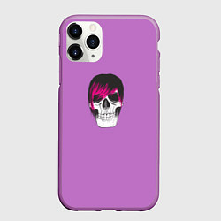 Чехол iPhone 11 Pro матовый Череп Эмобоя, цвет: 3D-фиолетовый