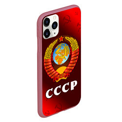 Чехол iPhone 11 Pro матовый СССР USSR, цвет: 3D-малиновый — фото 2