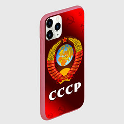 Чехол iPhone 11 Pro матовый СССР USSR, цвет: 3D-малиновый — фото 2