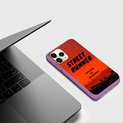 Чехол iPhone 11 Pro матовый Street runner, цвет: 3D-фиолетовый — фото 2