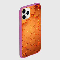 Чехол iPhone 11 Pro матовый Золотые 3D плиты, цвет: 3D-фиолетовый — фото 2