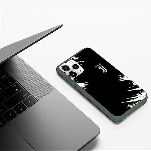 Чехол iPhone 11 Pro матовый JUVENTUS / 3D-Темно-зеленый – фото 3