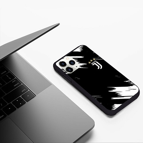 Чехол iPhone 11 Pro матовый JUVENTUS / 3D-Черный – фото 3