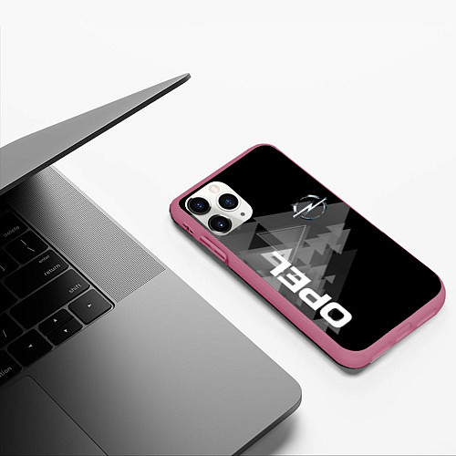 Чехол iPhone 11 Pro матовый OPEL / 3D-Малиновый – фото 3