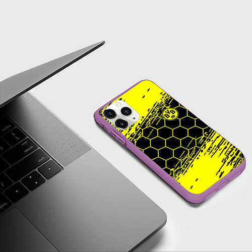 Чехол iPhone 11 Pro матовый BORUSSIA / 3D-Фиолетовый – фото 3