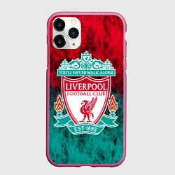 Чехол iPhone 11 Pro матовый LIVERPOOL, цвет: 3D-малиновый