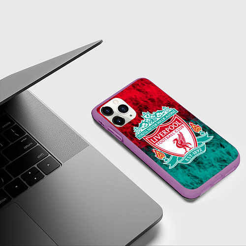 Чехол iPhone 11 Pro матовый LIVERPOOL / 3D-Фиолетовый – фото 3