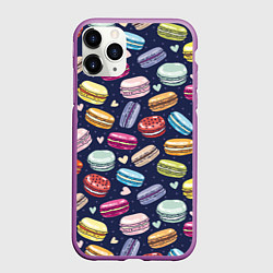 Чехол iPhone 11 Pro матовый Макарун, цвет: 3D-фиолетовый