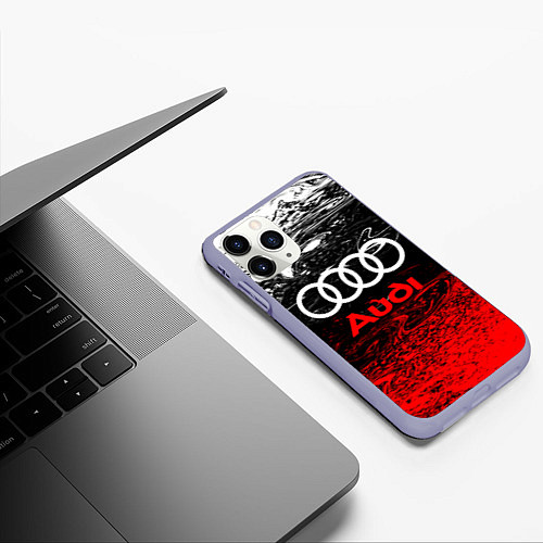 Чехол iPhone 11 Pro матовый AUDI / 3D-Светло-сиреневый – фото 3