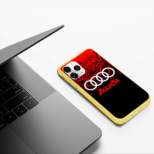 Чехол iPhone 11 Pro матовый AUDI / 3D-Желтый – фото 3