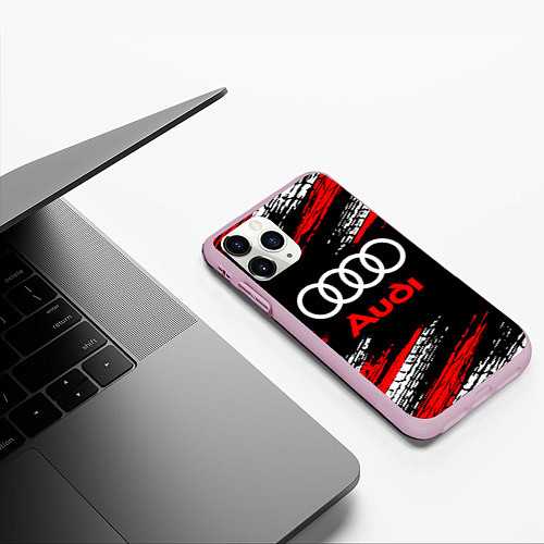Чехол iPhone 11 Pro матовый AUDI / 3D-Розовый – фото 3