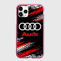 Чехол iPhone 11 Pro матовый AUDI, цвет: 3D-малиновый