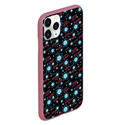 Чехол iPhone 11 Pro матовый Stop covid-19, цвет: 3D-малиновый — фото 2