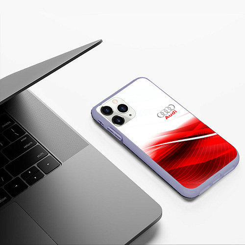 Чехол iPhone 11 Pro матовый AUDI / 3D-Светло-сиреневый – фото 3